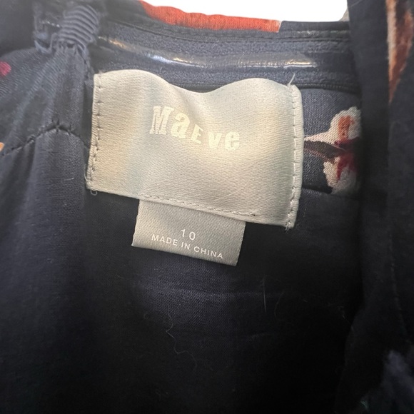 Maeve Navy Native Birds Print Strapless Midi Dress - Picture 6 of 9